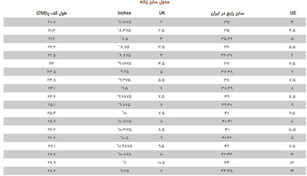 انتخاب-سایز-کتونی-ورزشی