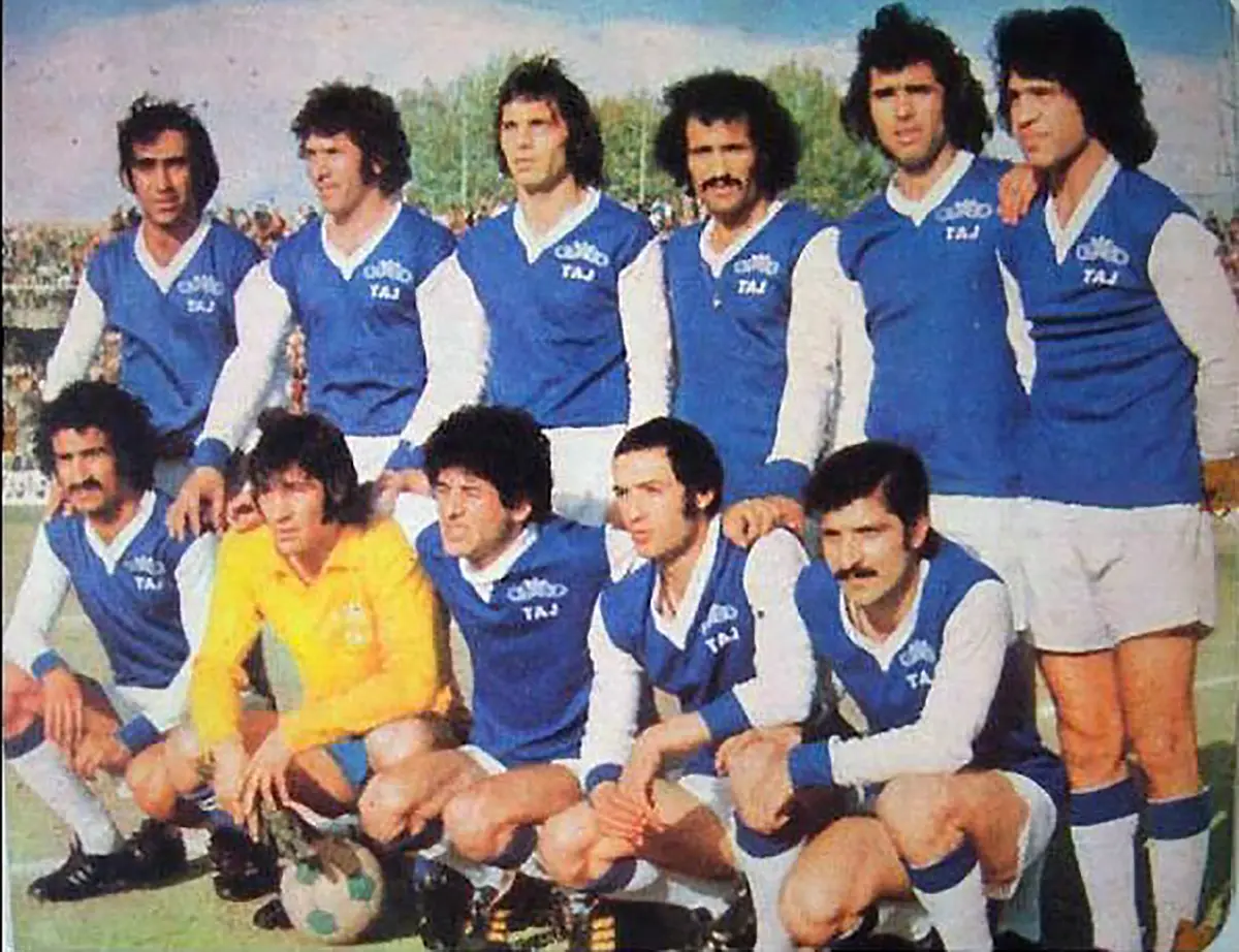 اعضای تیم فوتبال تاج در دهه 70 میلادی