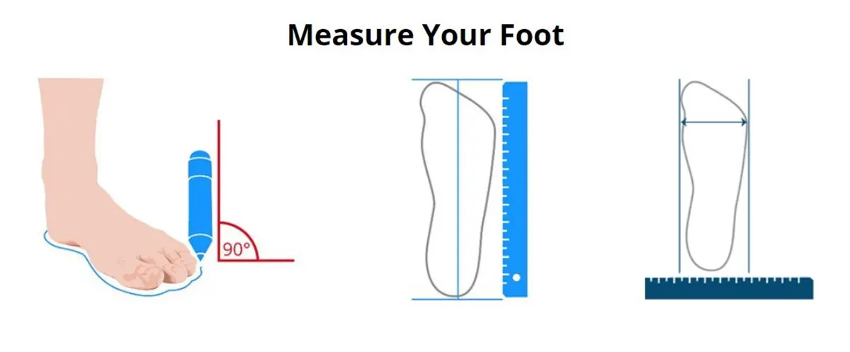 روش اندازه‌گیری سایز پا