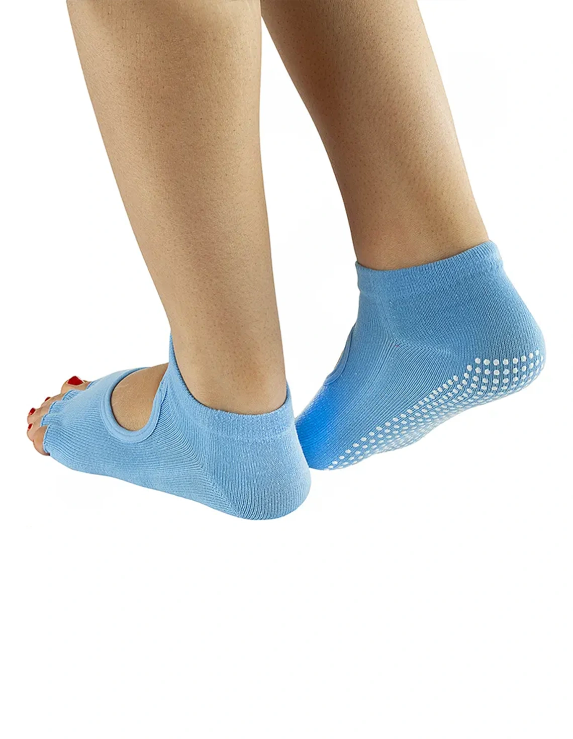 جوراب پیلاتس زنانه برند عمومی جلو باز گلدن استار استپ دار