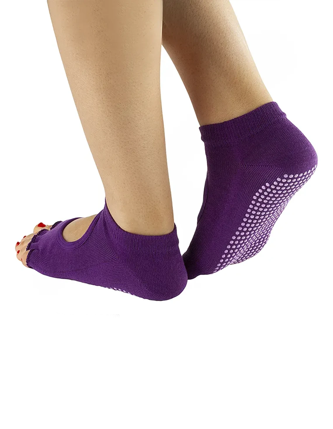 جوراب پیلاتس زنانه برند عمومی جلو باز گلدن استار استپ دار