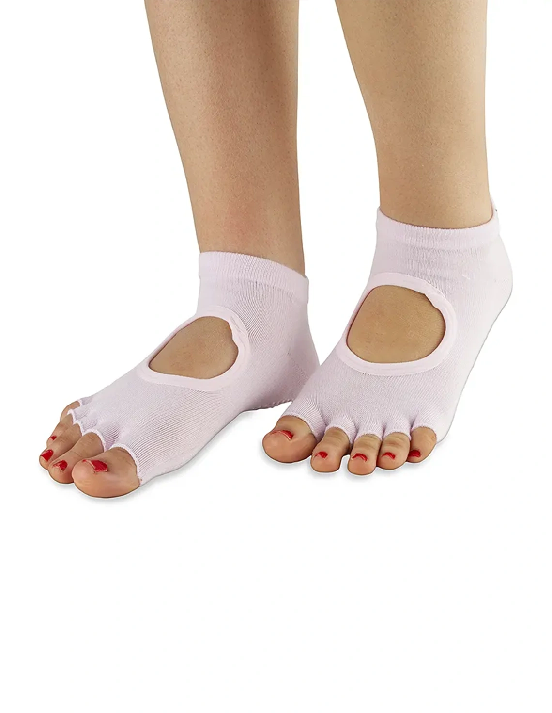 جوراب پیلاتس زنانه برند عمومی جلو باز گلدن استار استپ دار