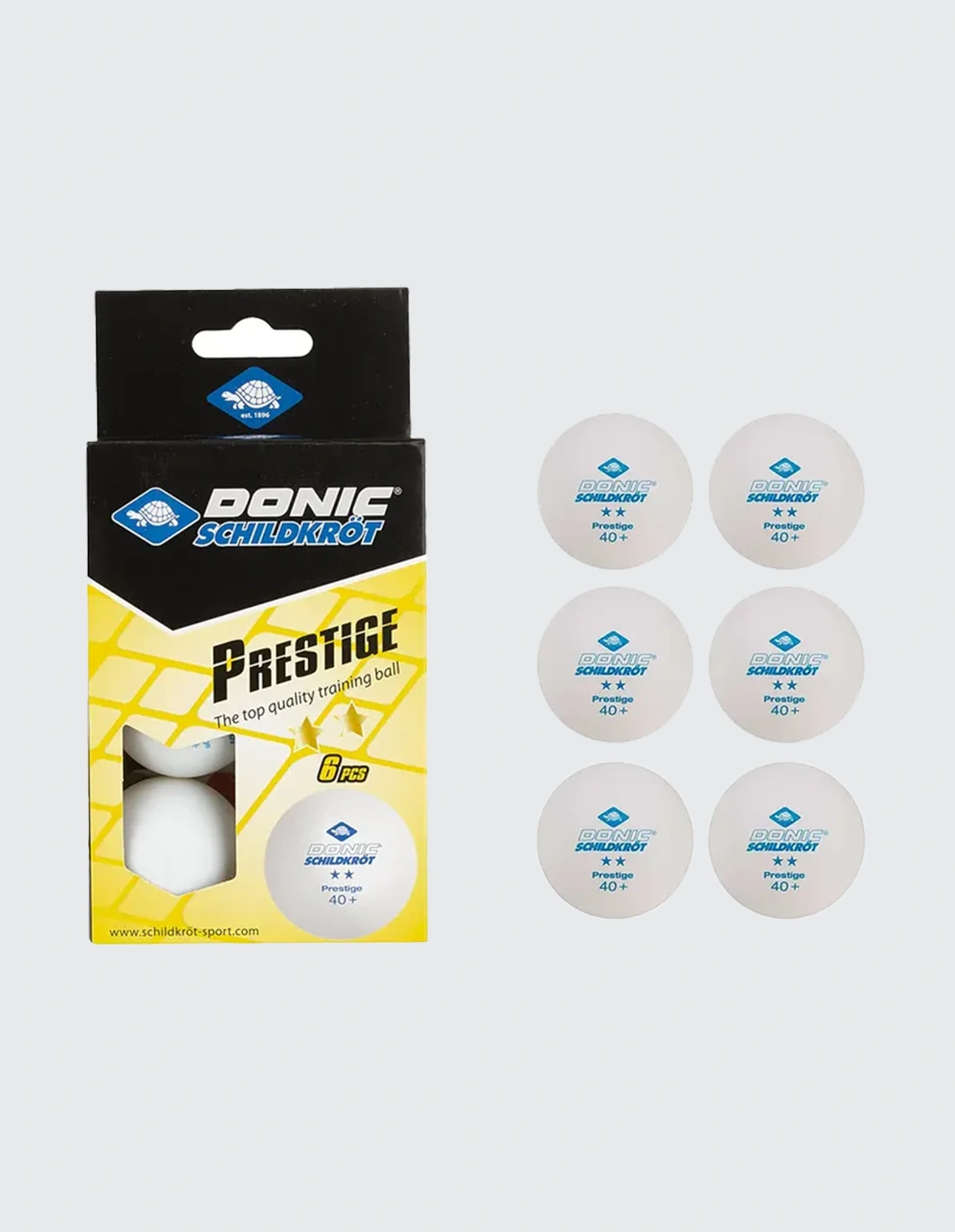 توپ پینگ پنگ Unisex برند عمومی دونیک شیلدکروت 2 ستاره 40+ PRESTIGE بسته 6 عددی O