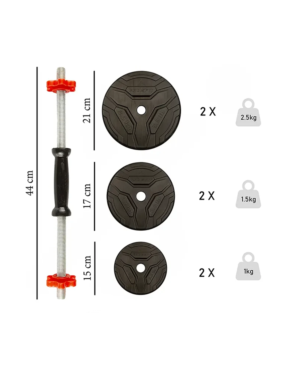 دمبل متحرک Unisex برند عمومی متغیرکامپوزیتی تکی 10 کیلویی رادیس فیت