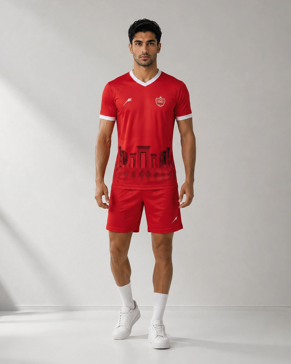 ست تیشرت و شلوارک فوتبال مردانه Majid Persepolis Fan Set M