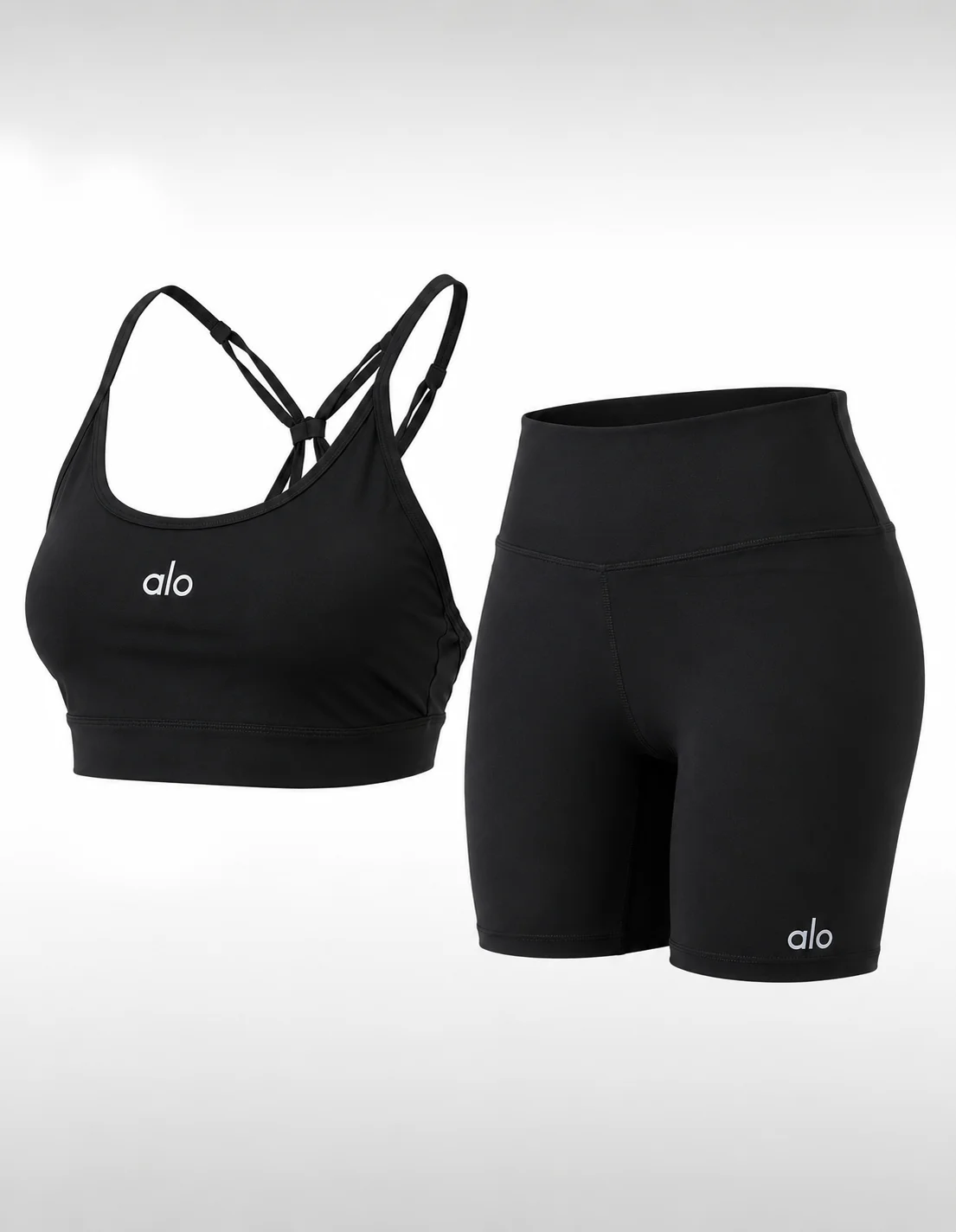 ست نیم تنه و شورتک ورزشی زنانه الو Alo Cozy Fit W
